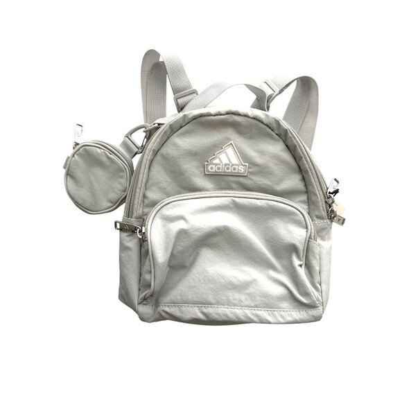 NWT adidas Must Have Mini Backpack Discontinued Grey White Silver Metallic - Picture 4 of 7